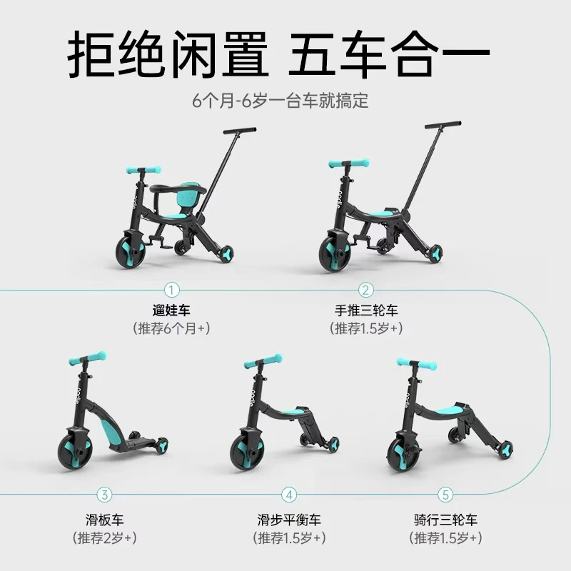 Multi-Functional Tricycle/Stroller/Scooter